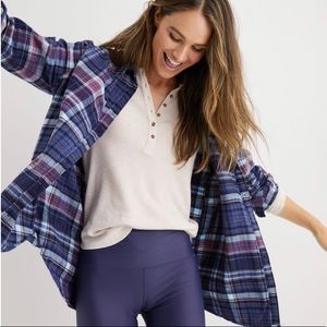NWT aerie Flannel Long Sleeve Boyfriend Shirt